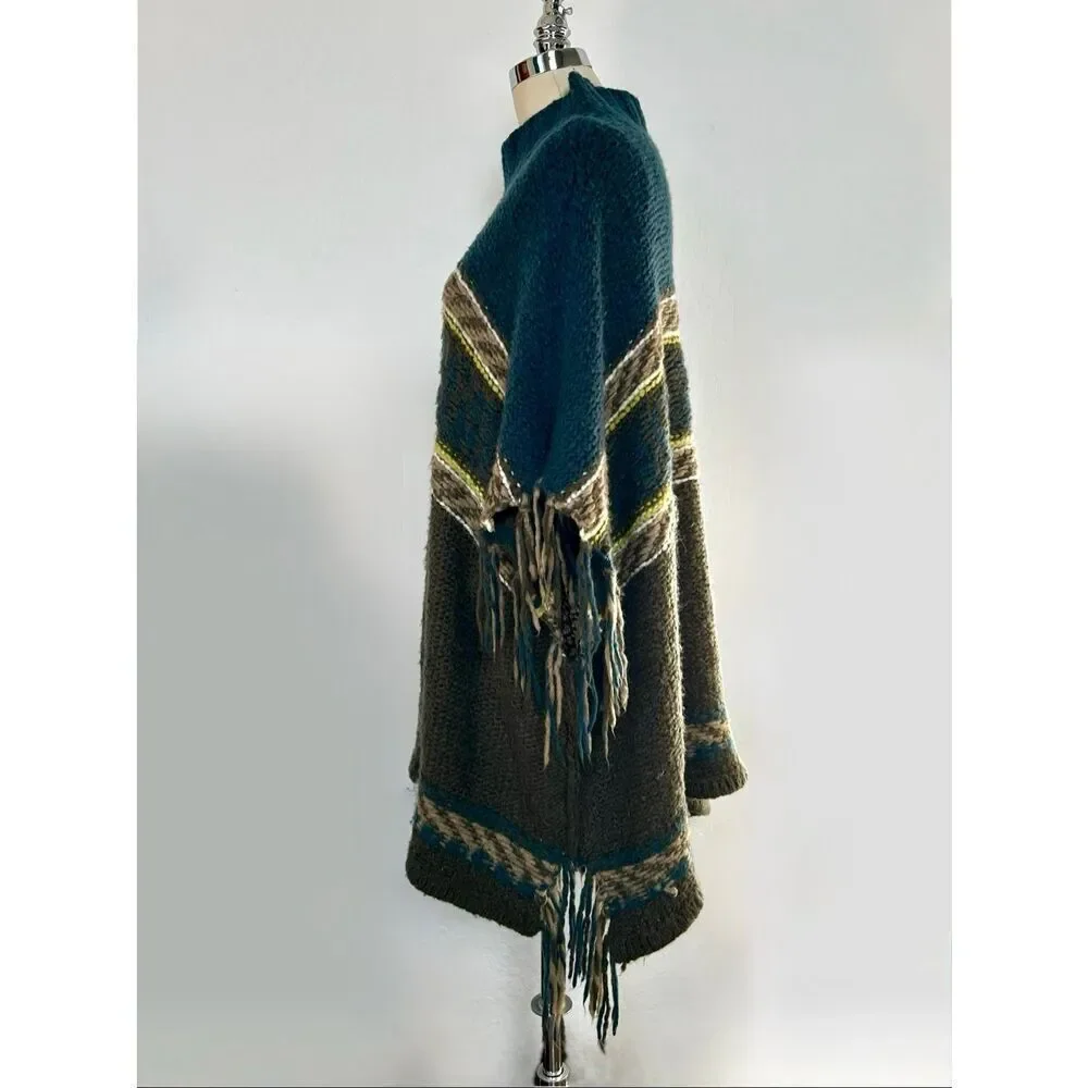 Free People Labyrinth Wool & Angora-Blend Poncho Women’s M/L